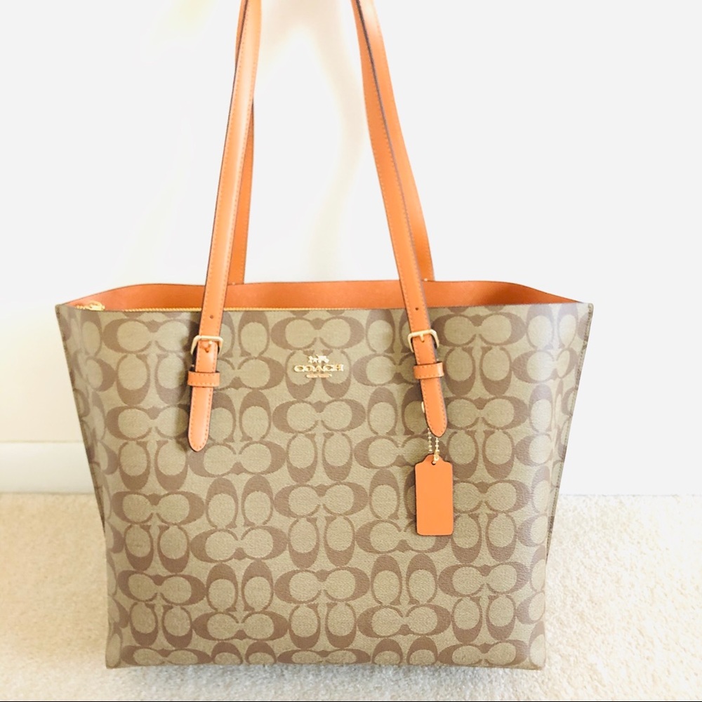 NWT Coach Mollie Laptop Tote in Signature Canvas